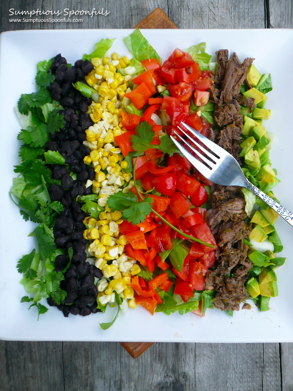 Mexican Carnitas Cobb Salad for #TheSaladBar | Sumptuous Spoonfuls