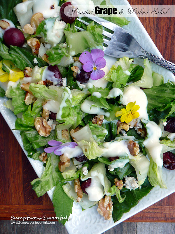 Roasted Grape & Walnut Salad | Sumptuous Spoonfuls