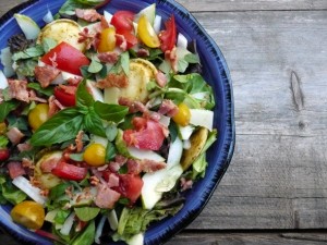 Ravioli Salad with Bacon, Herbs, and Basil Vinaigrette