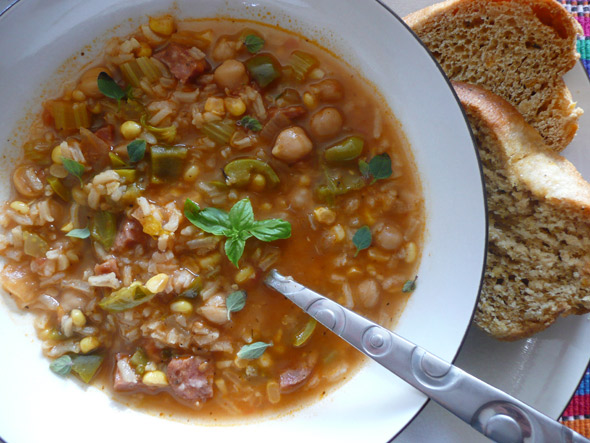 Cajun Andouille Sausage & Vegetable Stew | Sumptuous Spoonfuls