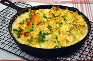 Roasted Spicy Cauliflower & Goat Cheese Gratin