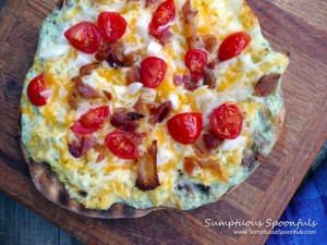 Grilled Bacon Ranch Mashed Potato Pizza ~ Sumptuous Spoonfuls #pizza #recipe