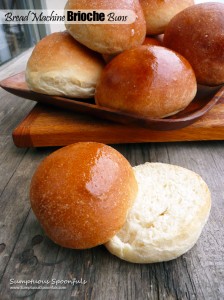 Bread Machine Brioche Buns ~ Sumptuous Spoonfuls #yeast #bread #recipe