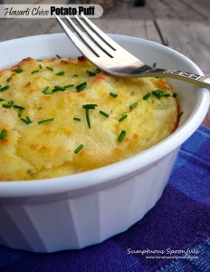 Havarti Chive Potato Puff ~ Sumptuous Spoonfuls #potato #recipe