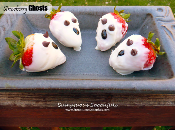 Chocolate Covered Strawberry Ghosts - Yummy Healthy Easy