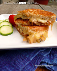 Mushroom Smoked Gouda Grilled Cheese Sandwich ~ Sumptuous Spoonfuls #easy #delicious #lunch #recipe