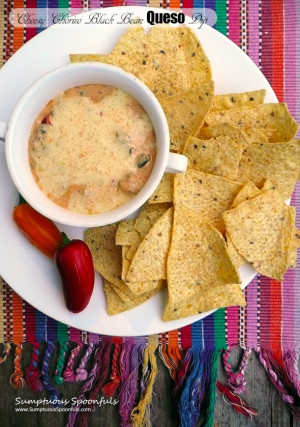 Cheesy Chorizo Black Bean Queso Dip | Sumptuous Spoonfuls