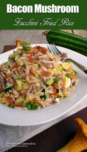 Bacon Mushroom Zucchini Fried Rice ~ Sumptuous Spoonfuls #bacon #zucchini #friedrice #recipe