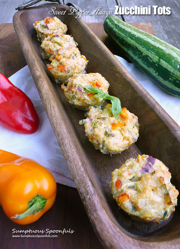 Sweet Pepper Asiago Zucchini Tots Sumptuous Spoonfuls