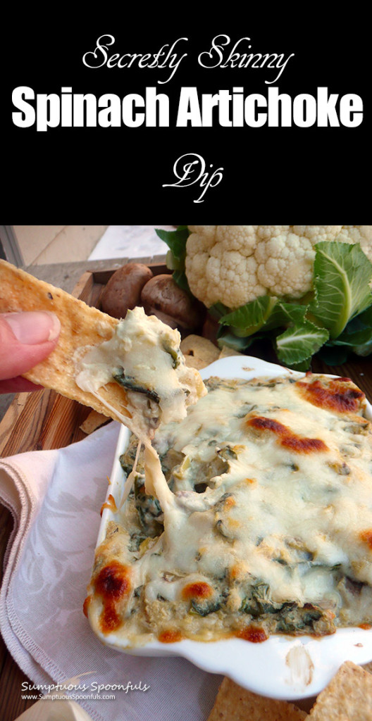 Secretly Skinny Spinach Artichoke Dip | Sumptuous Spoonfuls