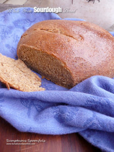 Whole Grain Sourdough Bread ~ a dense chewy part-rye, part whole wheat sourdough bread with a delightful crumb