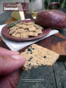 Rosemary Asiago Sourdough Crackers ~ homemade cheese crackers with style!